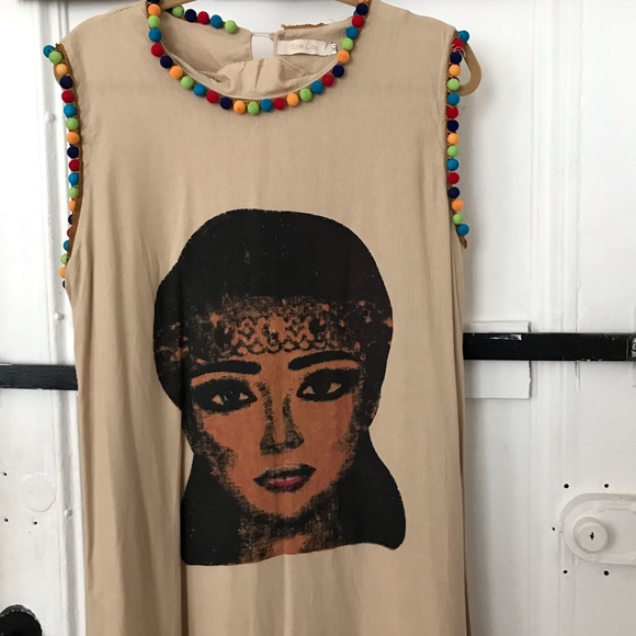 Pom Pom Printed Dress - Picture 1 of 7